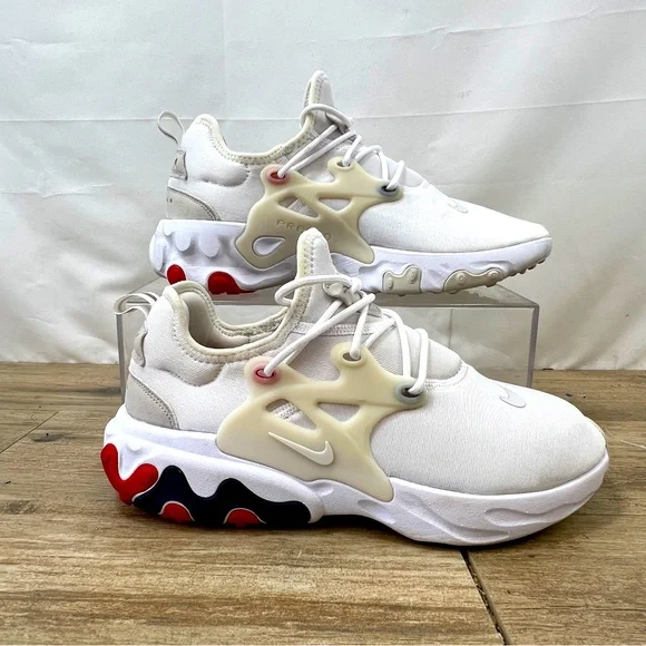 Nike React Presto Men's Size White Grey Red AV2605 102